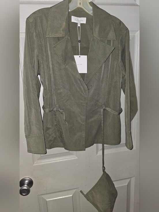 L'Academie Jackets & Blazers - NWT L'Academie Revolve Tencel Olive Green Belted Blazer Jacket Women's XS